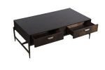 Modrest Shane Modern Acacia & Brass Coffee Table