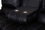 Faux Leather Reclining Sofa Couch Loveseat Sofa for Living Room Black