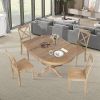 Modern Dining Table Set for 4,Round and 4 Kitchen Room Chairs,5 Piece