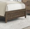 Simple Look Rustic Brown Finish 1pc Queen Size Bed Panel Headboard Footboard Formal Bedroom Furniture