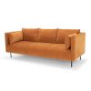 VIFAH SIGNATURE Italian design premium farbic 82-inch sofa with throw pillows - Burnt Orange