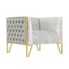 Manhattan Comfort Vector Grey and Gold Velvet Accent Chair