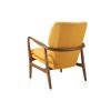 Manhattan Comfort Bradley Yellow and Walnut Linen Weave Accent Chair