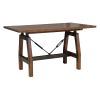 Rustic Brown and Gunmetal Finish 1pc Counter Height Dining Table Industrial Design Wooden Dining Furniture