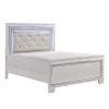 Glamorous Design Bedroom Furniture 1pc Queen Bed Button-Tufted LED Headboard