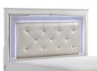 Glamorous Design Bedroom Furniture 1pc Queen Bed Button-Tufted LED Headboard