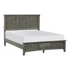 Transitional Style Cool Gray Finish 1pc Queen Size Bed Birch Veneer Wood Bedroom