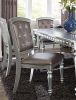 Glamorous Silver Finish Dining Set 7pc Table 2x Armchairs 4x Side Chairs Crystal