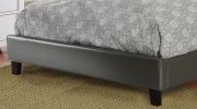 Queen Size Bed 1pc Bed Set Silver Faux Leather Upholstered Tufted Bed Frame Headboard Bedroom Furniture