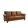 Leathaire Fabric Upholstery sofa/ Easy, Tool-Free Assembly,Light Brown