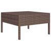 11 Piece Patio Lounge Set with Cushions Poly Rattan Brown