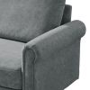 Grey Frosted Cat's Claw Cloth Three-Seater Fabric Sofa