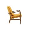 Manhattan Comfort Bradley Yellow and Walnut Linen Weave Accent Chair