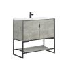 Manhattan Comfort Scarsdale 36" Bathroom Vanity Sink in Grey