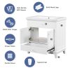 30" Bathroom Vanity Base without Sink, Bathroom Cabinet with Two Doors and One Drawer, White