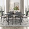 7-Piece Dining Room Set - Industrial Style Rectangular Table