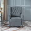 Redde Boo New Design Classic Dark Gray Waterproof Fabric Living Room Pull Button Sofa, High Back Manual Recliner Chair Cinema Home Theatre Cozy Reclin