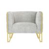 Manhattan Comfort Vector Grey and Gold Velvet Accent Chair