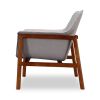 Manhattan Comfort Miller Grey and Walnut Linen Weave Accent Chair