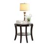 Rich Espresso Finish 1pc End Table with Glass Inserted Top Curve Legs Lower