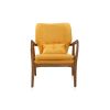 Manhattan Comfort Bradley Yellow and Walnut Linen Weave Accent Chair