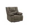 Recliner Power Motion Gray Leather Aire