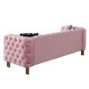 Chesterfield Modern Tufted Velvet Living Room Sofa, 84.25''W Couch,Pink