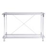 Acrylic Glass Side Table; Chrome Sofa Table; Console Table for Living Room&amp; Bedroom