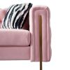 Chesterfield Modern Tufted Velvet Living Room Sofa, 84.25''W Couch,Pink