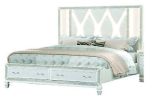 Crystal King 4 Pc Storage Wood Bedroom Set finished in White