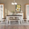 TREXM Rustic Style 6-Piece Dining Room Table Set with 4 Ergonomic Designed