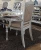 Glamorous Silver Finish Dining Set 7pc Table 2x Armchairs 4x Side Chairs Crystal