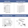 30" Bathroom Vanity Base without Sink, Bathroom Cabinet with Two Doors and One Drawer, White