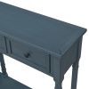 TREXM Console Table Sofa Table Easy Assembly with Two Storage Drawers and Bottom Shelf for Living Room, Entryway (Antique Navy)