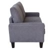 Modern Living Room Furniture Loveseat in Dark Grey Fabric