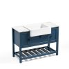 Solid Wood Bathroom Vanities Without Tops 48 in. W x 20 in. D x 33.60 in. H Bath Vanity in blue