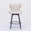 A&A Furniture,Counter Height 25" Modern Linen Fabric bar chairs,180° Swivel Bar Stool Chair for Kitchen,Tufted Cupreous Nailhead Trim Burlap Bar Stool