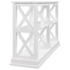 TREXM Console Table with 3-Tier Open Storage Spaces and "X" Legs, Narrow Sofa Entry Table for Living Room (White)