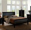 Queen Size Bed Black Louis Phillipe Solidwood 1pc Bedroom Sleigh