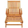 Patio Sun Lounger with Cushion Solid Acacia Wood