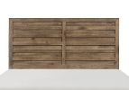 Weathered Pine Finish 1pc Queen Bed Modern Line Pattern Rusticated Style Bedroom