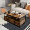 Coffee Table with 2 Drawers and Open Shelf for Living Room