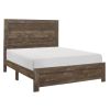 Simple Look Rustic Brown Finish 1pc Queen Size Bed Panel Headboard Footboard Formal Bedroom Furniture