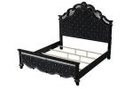 Milan Queen 4 Pc Tufted Upholstery Bedroom set made with Wood in Black