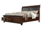 Austin Queen 5-N Storage Bedroom Set made with Wood in Dark Walnut