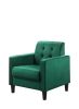 Hale Blue Velvet Armchairs and End Table Living Room Set