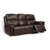 Timo Top Grain Leather Power Reclining Sofa Adjustable Headrest Cross Stitching