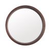 Circle Mirror with Wood Frame Round Modern Decoration Large Mirror Walnut Brown