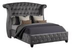 Sophia Queen 5 Pc Upholstery Bedroom Set Made With Wood in Gray