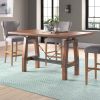 Rustic Brown and Gunmetal Finish 1pc Counter Height Dining Table Industrial Design Wooden Dining Furniture